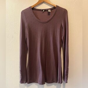 Buckle Purple Long Sleeve Top